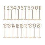 Youngine Number 1 to 20 Wooden Table Numbers with Holder Base for Wedding Banquet Party Table Home Birthday Decoration, High