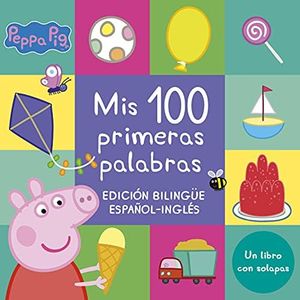 Peppa Pig. Libro de cartón con solapas - Mis 100 primeras palabras: Edición bilingüe español-inglés