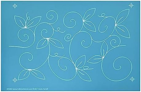 Full Line Stencil - Whimsical Garden - Edge to Edge Stencil, Continuous Line Template for Free Motion Quilting, Domestic Machine Quilting, Hand Quilting, Long-Arm Quilting (45002)