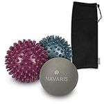 Navaris Lacrosse and Spiky Massage Balls Set - Massager Balls for Massaging Muscles, Thighs, Back, Feet, Hands and Legs