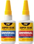 Super Glue Liquid Clear CA Glue, Cyanoacrylate Adhesive for Shoe Repair Ceramic Plastic Leather Glass Model Metal Wood Pottery Aquarium Fletching Porcelain, Thin and Thick Instant Bonding Waterproof