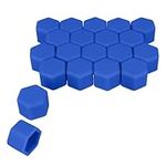kwmobile Set of 20 Car Wheel Nuts Covers Compatible with 19 mm Wheel Nuts - Bolt Caps Hub Screw Cover - Dark Blue