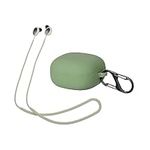 kwmobile Case & Strap Compatible with Samsung Galaxy Buds 2 Case - Cover & Cord Holder Set - Green/Green