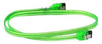 C&E 2 Pack 36" SATA 6Gbps Cable with Locking Latch UV Green, CNE547275