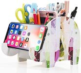 MOKANI Desk Supplies Organizer, Elephant Pencil Holder Multifunctional Office Accessories Desk Decoration with Cell Phone Stand for Smartphone,Christmas Gifts For Kids, Girls, Boys, Women