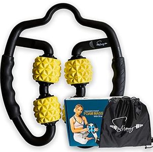 Muscle Roller for Muscles Deep Tissue /w Drawstring Gym Bag | Fascia Blaster & Cellulite Remover Myofascial Massage Tool - Tennis Elbow Massager, Calf, Leg n Forearm Roller I High Density Foam Roller