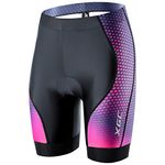 Women's Quick Dry Cycling Shorts/Bike Shorts And Cycling Underwear With High-Density High-Elasticity And Highly Breathable 4D Sponge Padded (Black_ Purple, XL)