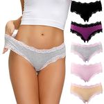 LYYTHAVON Women’s Underwear Soft Breathable Cotton Brief Ladies Panties 5-Pack, Multicolored D,5 Pack, XX-Large