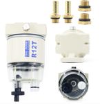 R12T Fuel Filter Water Separator Complete Kit Boat Marine Rotation Fuel Filter fits for Speedboats, Tankers, and Fuel Trucks Diesel and Gasoline Engine Replaces S3240 120AT NPT ZG1/4-19