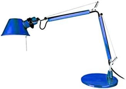 Artemide Tolomeo Micro Tischlampe mit Fuss, Länge 45 Höhe 37 max 73 cm, blau