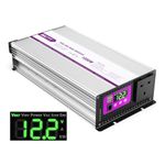 BELTTT Pure Sine Wave Power Inverter DC to AC 220V 230V 240V Remotely Controllable Converter with USB Ports and AC Outlet Use for RV Truck Car Home CE Approved (1000W/12V)