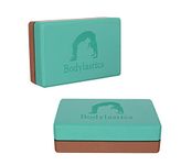 Bodylastics Yoga Blocks Set of 2 High Density EVA Foam Non-Slip Workout Bricks to Improve Poses Balance Flexibility Support Strength Training Exercise