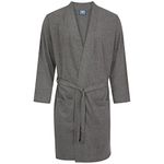 Mens Dressing Gown Lighweight Cotton Rich Jersey Summer Charcoal XL