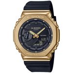 Casio G-Shock GM-2100G-1A9DR Gold IP Black Analog-Digital Dial Black Resin Strap Men's Watch Shock and 200M Water Resistant G1278