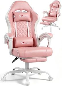 Ergonomic Gaming Chair with Footrest Lumbar Support, Home Office Game Desk