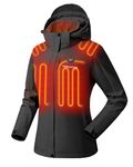 Venustas Women's Heated Jacket with Battery Pack, Windproof Electric Insulated Heated Coat With Detachable Hood