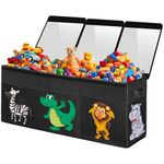 YOHOOLYO Toy Storage Box Kids Toy Chest Extra Large Foldable Toy Organiser Basket with Lids 106x35x40cm Toy Storage Trunk for Boys, Girls, Playroom, Nursery