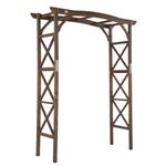 VINGLI Wooden Garden Arbor, Wedding Arch, 6.6ft Arch Backdrop Stand for Ceremony, Wood Trellis for Plant Climbing, Christmas Decor Pergola for Garden Backyard, Lawn