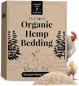 Mile Four Superior Hemp Bedding for Chickens, (440 Liters, 44 Pounds) Chicken Coops & Chicken Nesting Boxes, 100% Certified Organic & USA Grown, Ultra Absorbent, Dust-Free, Odor Control