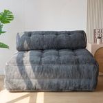MAXYOYO Folding Sofa Bed, Convertible Sleeper Chair with Pillow Foldable Mattress with Back Support, Portable Fold Out Chair Bed Comfy Floor Sofa Lounge for Living Room Bedroom, Dark Grey,Double