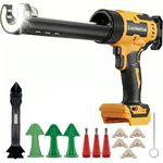 Cordless Caulking Gun for DeWalt 20V Battery (Battery NOT Included), Electric Caulk Gun Tool with Anti-Drip, 6-Speed, 2500N Max Thrust, 170mm/min Speed, Fits 10oz/300ml Cartridges for Sealing, Yellow