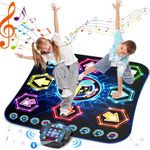 Dance Mat, 2024 Light Up 8-Button Dance Pad with Wireless Bluetooth, Upgraded Flowing Light Control System with Stands, Kids Toys Music Games Birthday for 3-12 Year Old Boys Girls