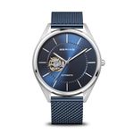 BERING Men's Watch Automatic Movement - Automatic Collection with Stainless Steel and Sapphire Crystal 16743-307 , Silver/Blue