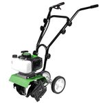 52cc Petrol Rotavator Garden Tiller 2-Stroke Mini Cultivator 30cm Soil Turner Allotment Lawn Garden Ground Digger Compact POLLOR