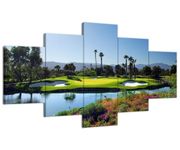 Indian Wells Golf Resort Wall Art for Living Room Bedroom Home Decorations Golf Course Pictures Posters Canvas Prints Modern Framed Artwork Ready to Hang(70''W x 40''H)