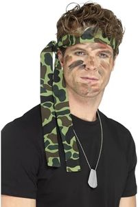 Smiffy's Adult Unisex Army Headband, Camouflage, 59 Inches Long, 35418