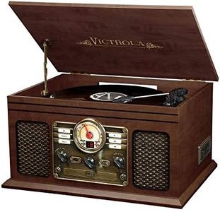 Victrola VTA-200B-ESP Classic 6 in 1 Espresso Wood Music Center with Bluetooth