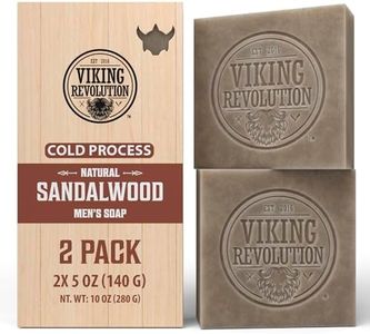 Viking Revolution - Mens Soap - 2 x 140 g - Sandalwood Soap - Mens Soap Bar with Essential Oils Cold Pressed - Coconut Oil, Shea Oil, Almond Oil