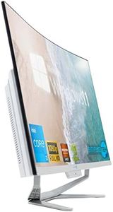 SIMPLETEK - PC todo en uno con pantalla curva de 27" Core i3 Windows 11 | Ratón y teclado inalámbrico | Cámara web integrada | 8GB RAM SSD 120GB