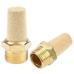 Pneumatic Muffler SENRISE 1/2" BSP Male Thread Pneumatic Silencer Brass Exhaust Muffler Air Flow Speed Controller (Pack of 2)