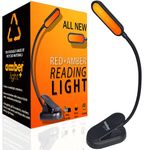 New 2023 Red + Amber Reading Light + Giftable Blue Light Blocking Book Light for Reading in Bed