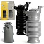 Topcloud Shrinkable Urinal, 2 Pack 750ml Male Female Portable Mobile Toilet Potty Pee Urine Bottle, Reusable Emergency Urinal for Camping Car Travel Traffic Jam and Queuing