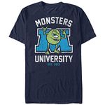 Fifth Sun Men's Monsters Inc Cartoon Mike T-Shirt - Navy Blue - X Large