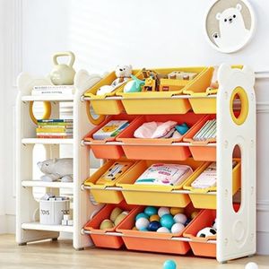 Deer COCO 2-in 1 Toddler Toy Storage Organizer With Bins/Bookshelf 48" Wide