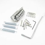 Set Of Chrome 6 Strings Guitar Tremolo Bridge With Bar For Fender Strat
