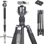 Carbon Fiber Tripod-INNOREL RT75C Super Professional Tripod Monopod Heavy Duty Stand Support Low Gravity Center 360°Panoramic ballhead for Digital DSLR Camera