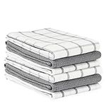 Kitchen Towels and Dishcloths Set - Pack of 6 Cotton Dish Cloths, 18”x 28”, Soft Hand Towels for Kitchen, Absorbent Tea Towels, Premium Kitchen Dish Towels, Quick Drying Cleaning Towels - Grey Towels