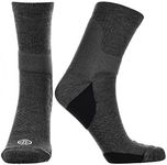 Doctor's Choice Compression Low Calf Crew Socks, Plantar Fasciitis, Achilles Tendonitis & Arch Support For Men & Women, 1 Pair, Charcoal/Large