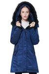 Orolay Women Down Jacket with Removable Hood Winter Puffer Coat Navy XS