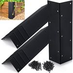 Blulu 12 Pcs Raised Garden Bed Corner Brackets for 20-24'' Bed, Metal Garden Corner Bracket Decorative 11 x 3 x 3 L Corner Brackets with Screws for Furniture Flower Vegetable Planter (Black)