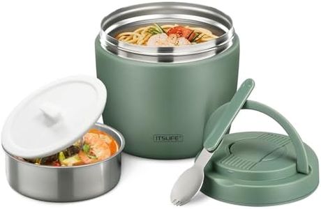Soup Thermos for Hot Food Adults 34OZ Lunch Containers Wide Mouth Hot Food Jar Vacuum Insulated Stainless Steel Bento Box Leakproof with Spoon (Green)