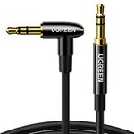 UGREEN 3.5mm to 3.5mm Audio Cable Right Angle Aux Lead Headphone Mini Jack to Mini Jack Stereo Auxiliary Male Cord Braided 90 Degree Compatible with Car TV Laptop Phone MP3 Earphone Speaker Amp(2M)