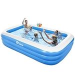 Duerer Inflatable Swimming Pools, 241cm x 142cm x 56cm Inflatable Paddling Pools for Kids Toddlers Adults, Full-Sized Family Blow up Pool Inflatable for Backyard Garden Outdoor, Easy Set