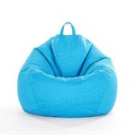 Lukery Bean Bag Chair Bean Bag Cover (No Filler), Solid Color Beanbag Chair, Adults Kids Beanbag Lazy Sofa, Stuffed Animal Storage Bean Bags (110x140cm,Turquoise)