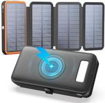 FEELLE Solar Charger Power Bank, 27000mAh Wireless Portable Charger with 4 Solar Panels, 22.5W Fast Charging Battery Pack USB-C in/Output PD+QC3.0 Portable Power Bank for All Cell Phones