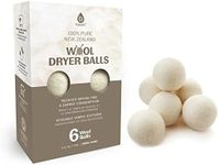 Pursonic Laundry Wool Dryer Balls – Reusable Dryer Balls Made from 100% Pure New Zealand Wool – Natural Fabric Softener Balls - Saves Drying Time/Energy Consumption (Pack of 6)